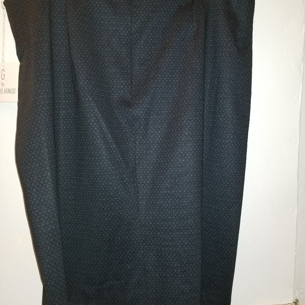 Gustavo Arango Blue and Black Pencil Skirt